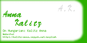 anna kalitz business card